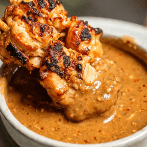 Sate Ayam dan lontong